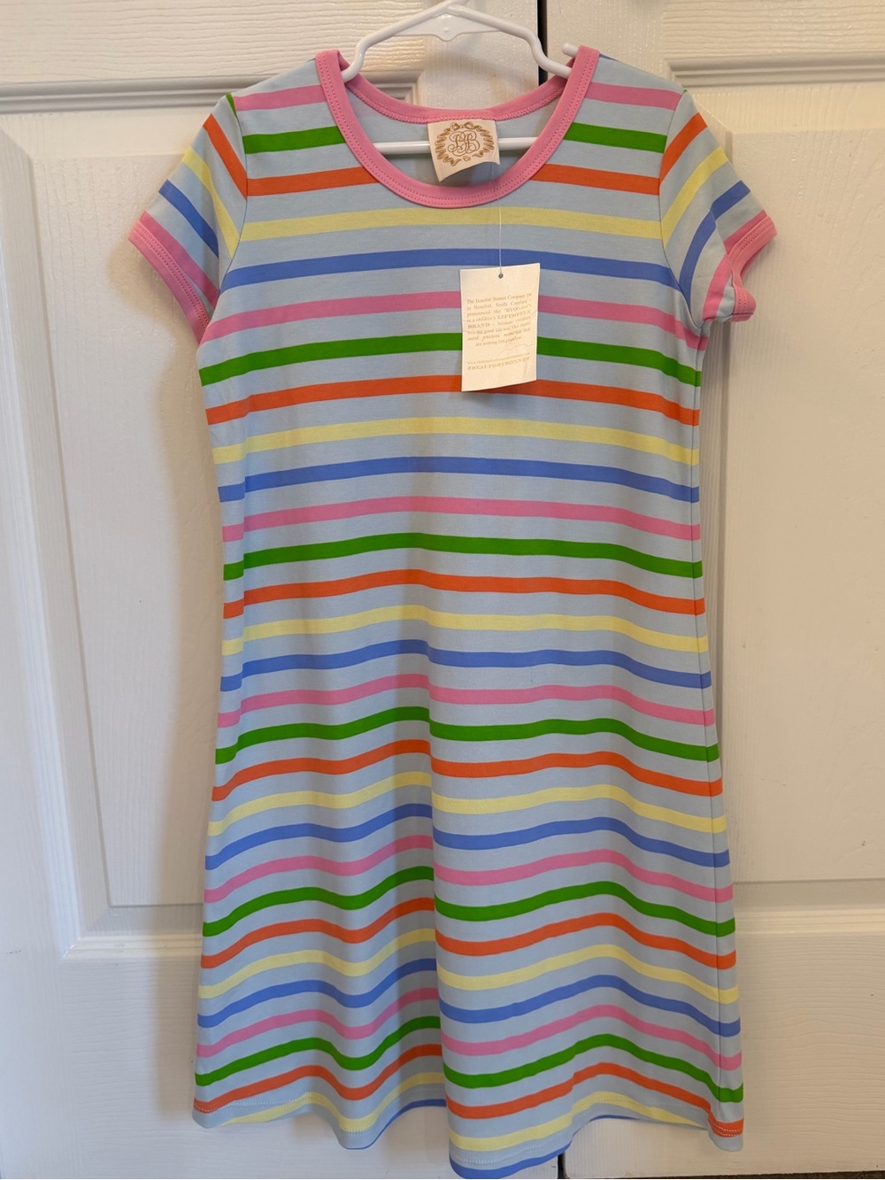 NWT Beaufort Bonnet Company TBBC blue striped Polly dress size 10